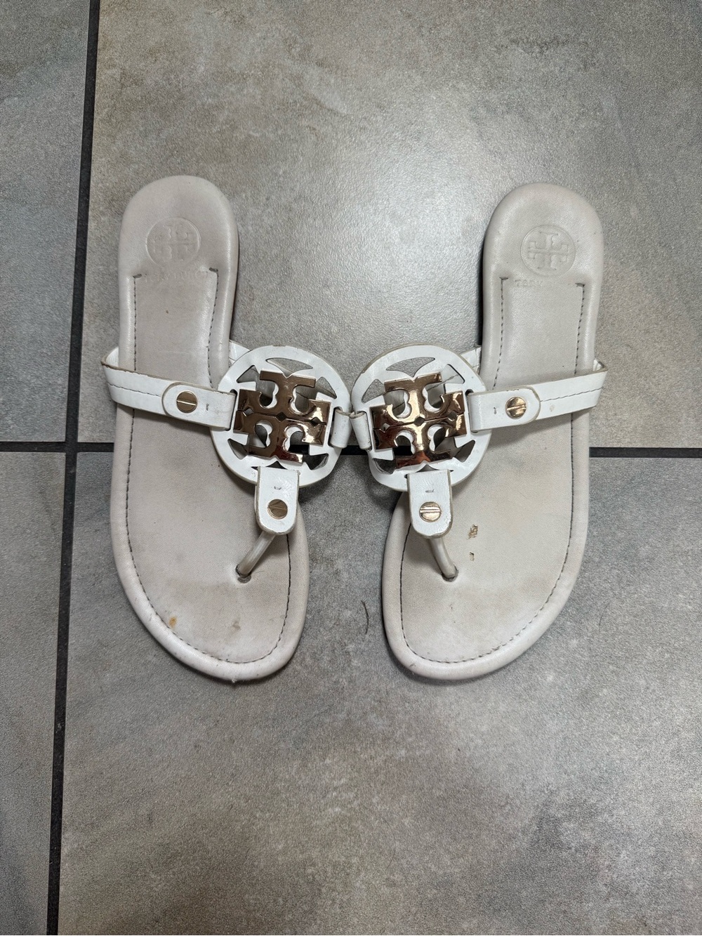 Tory Burch Miller Metal Logo Sandal, Leather size 9
